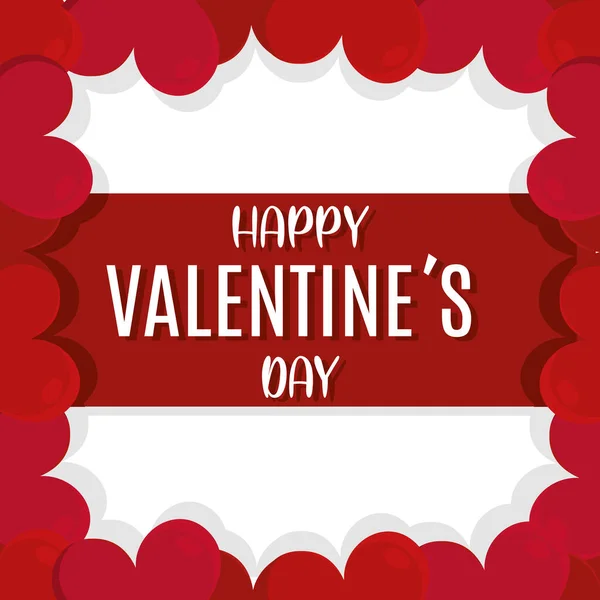 Happy valentines day card with hearts — Stock Vector