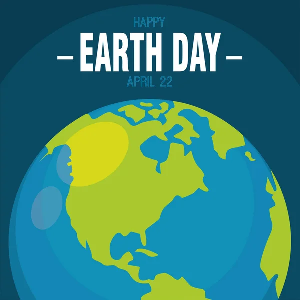 Earth day poster Planet Earth — Stock Vector