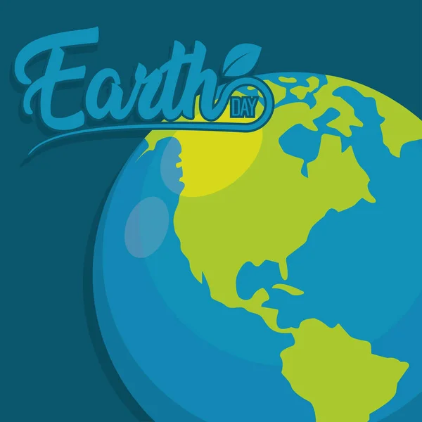 Earth day poster Planet Earth — Stock Vector