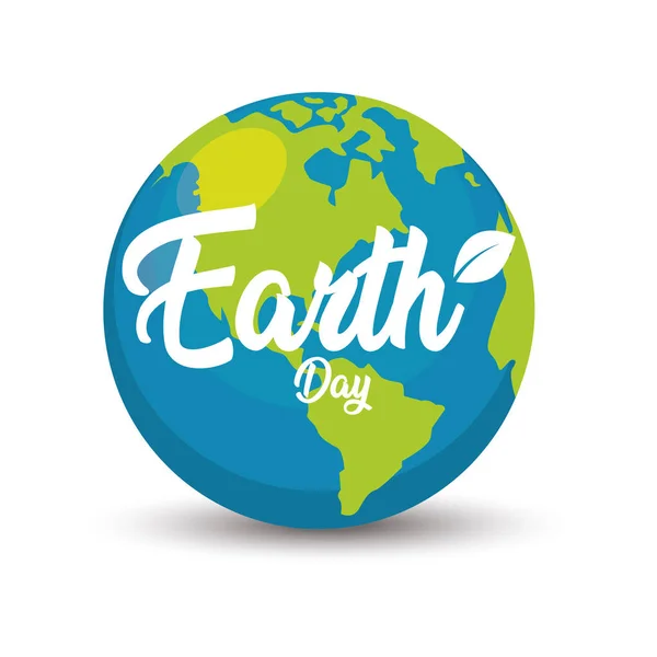 Earth day poster Planet Earth — Stock Vector