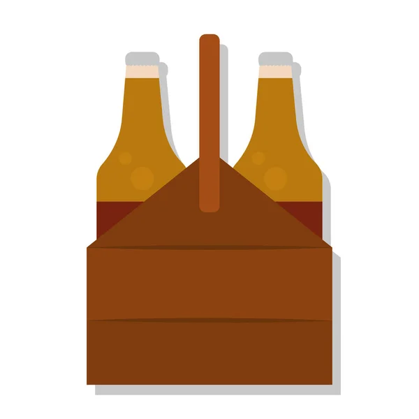 Bierflessen in een doos — Stockvector