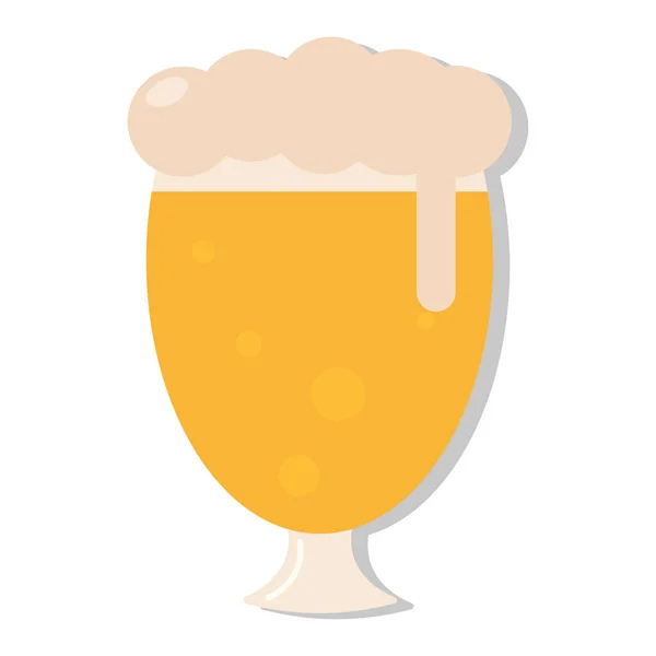 Köpüklü izole bira bardağı. — Stok Vektör