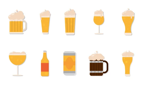 Ensemble d'icônes de bière — Image vectorielle