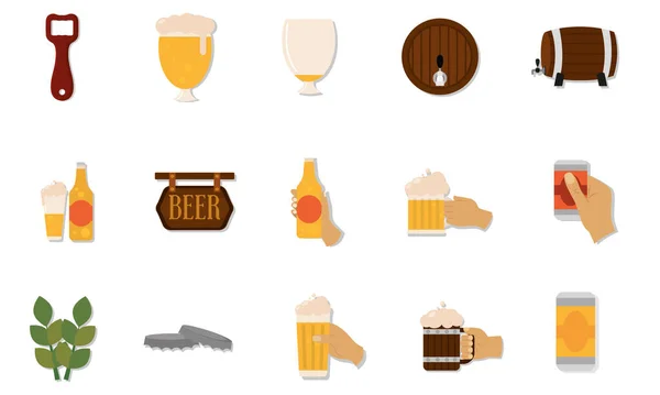 Ensemble d'icônes de bière — Image vectorielle