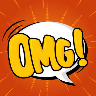 İzole edilmiş komedi konuşması OMG çizgi film ifadesi