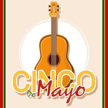 Cinco de mayonez posteri ve gitar.