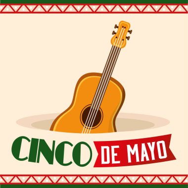Cinco de mayonez posteri ve gitar.