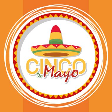 Meksika şapkalı Cinco de mayonez posteri