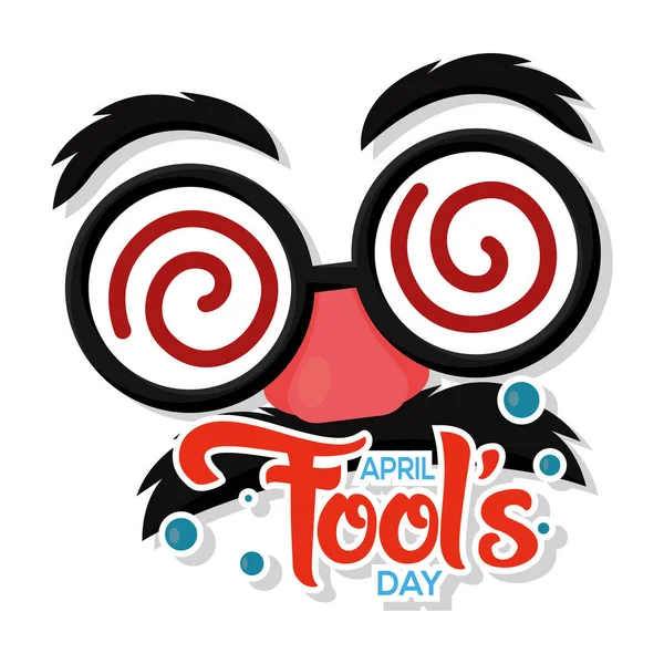 Crazy eyes and nose April fools day — Stock Vector