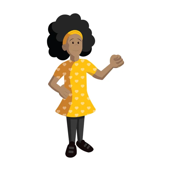 Izolovaná afroamerická žena s rukou nahoru — Stockový vektor