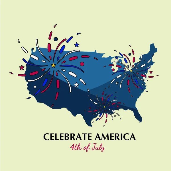 Šťastný den nezávislosti plakát 4. července — Stockový vektor