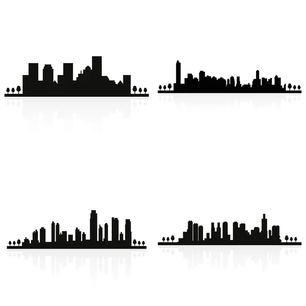 Gebouw silhouetten — Stockvector