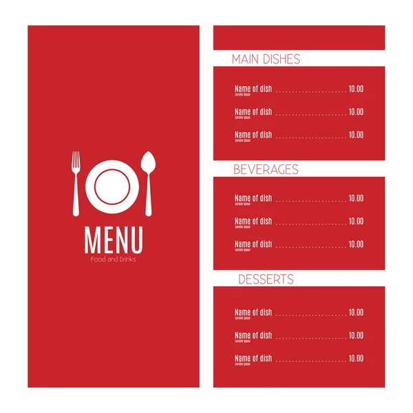 Menu de — Vetor de Stock