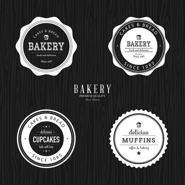 Étiquettes alimentaires de boulangerie — Image vectorielle