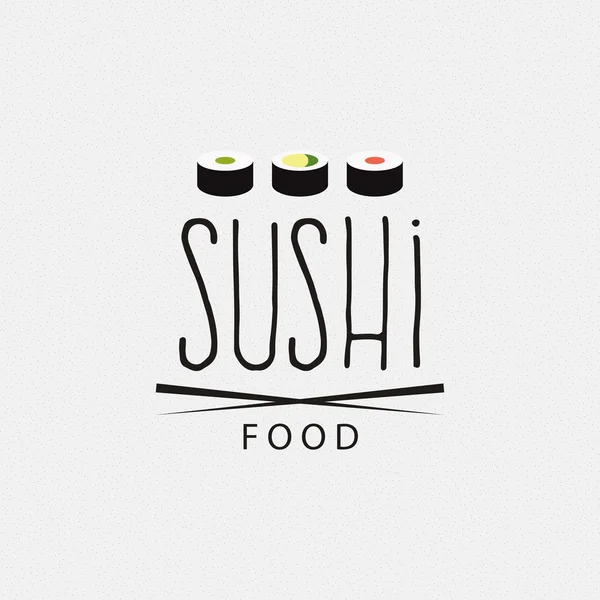 Zoete Sushi Label — Stockvector