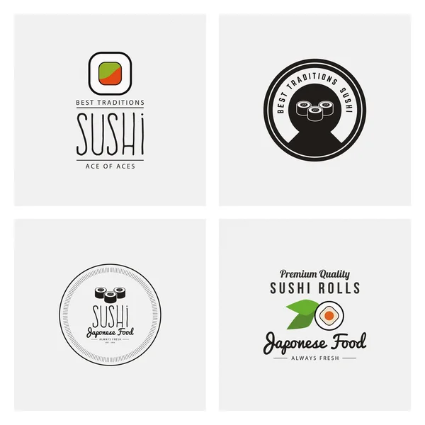 Rótulos doces de sushi — Vetor de Stock