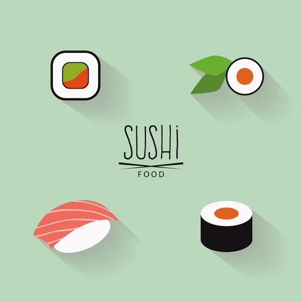 Etiquetas de Sushi dulce — Vector de stock