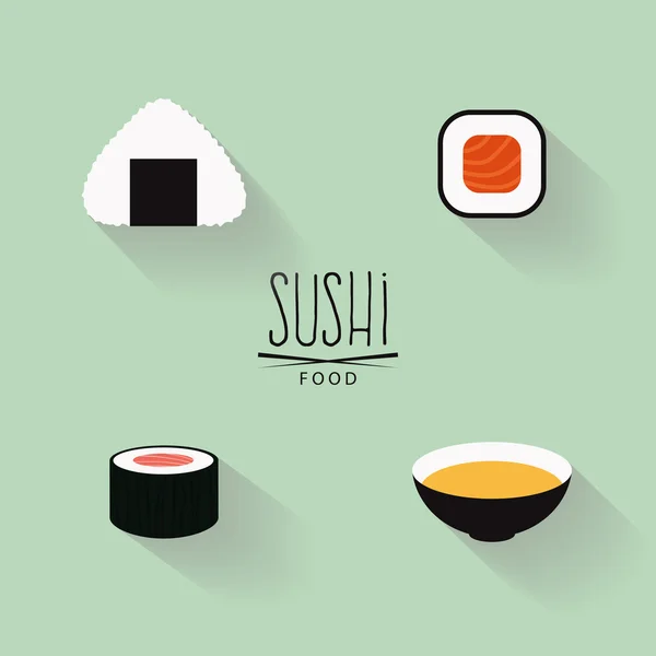 Słodkie Sushi etykietami — Wektor stockowy
