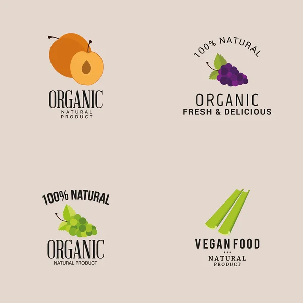 Organic Food Labels — Stock Vector