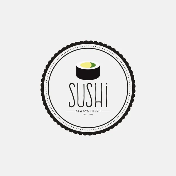 Édes Sushi címke — Stock Vector