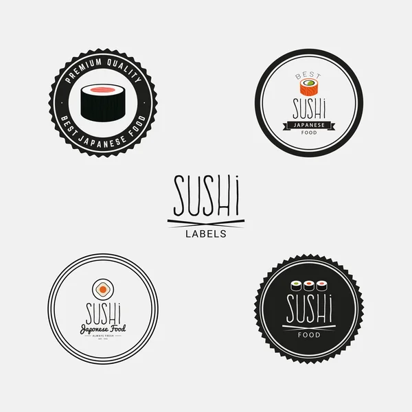 Rótulos doces de sushi — Vetor de Stock