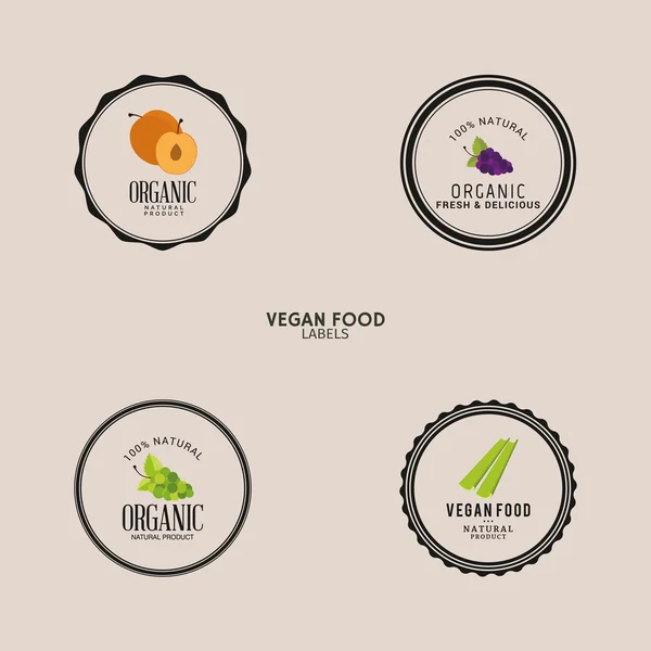 Organic Food Labels — Stock Vector