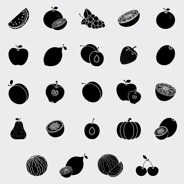 甘い果物のシルエット — ストックベクタ