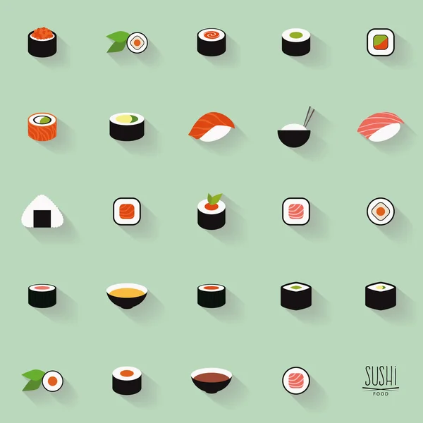 Set de etiquetas de sushi — Vector de stock