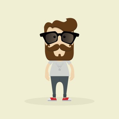 Şirin Hipster illüstrasyon
