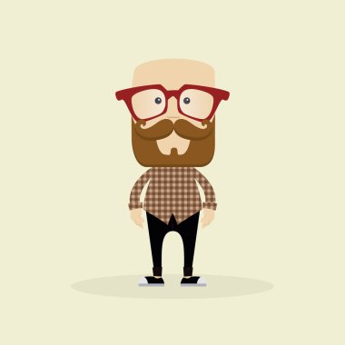 Şirin Hipster illüstrasyon