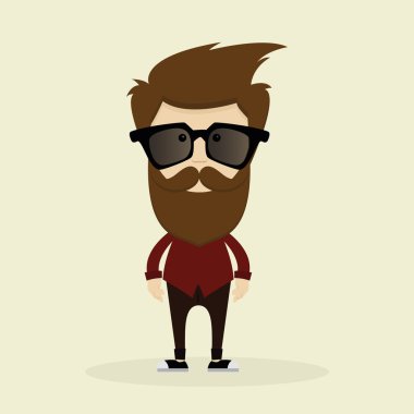 Şirin Hipster illüstrasyon