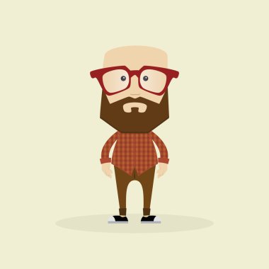 Şirin Hipster illüstrasyon