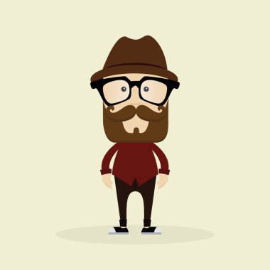 Şirin Hipster illüstrasyon