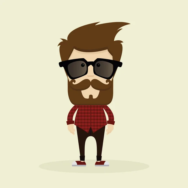 Cute Hipster illustration — Stock Vector