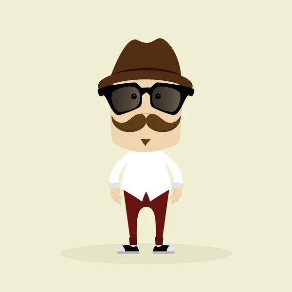 Cute Hipster illustration — Stock Vector