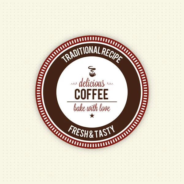 Leckeres Kaffee-Etikett — Stockvektor