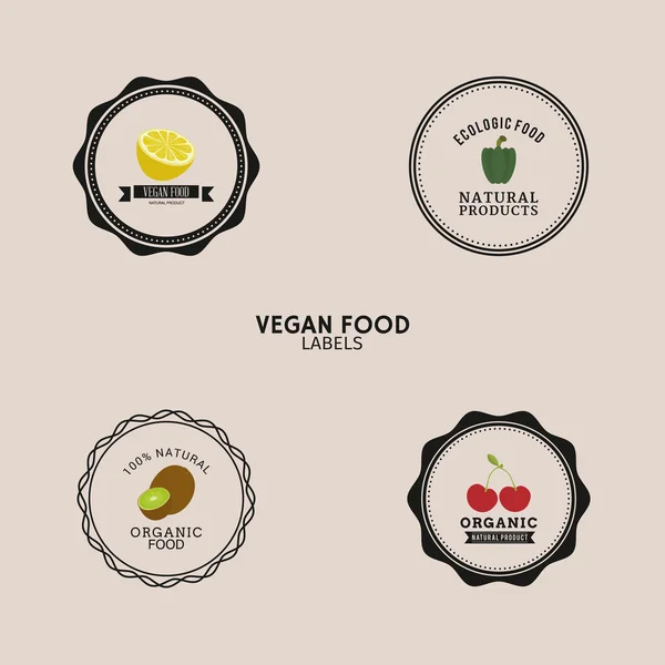Vegan food labels — Stock Vector