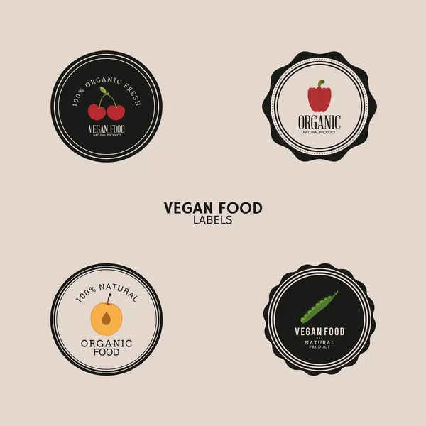 Vegan food labels — Stock Vector