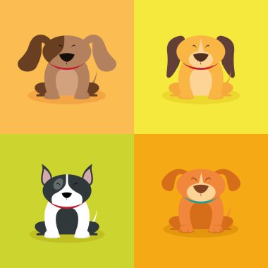 Tatlı çizgi film köpekleri.