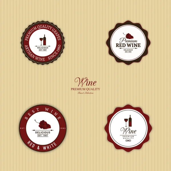 Deliciosas etiquetas de vino — Vector de stock