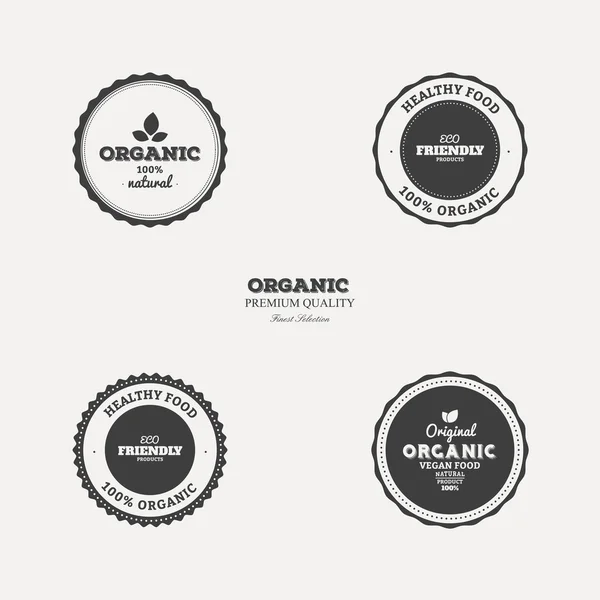 Étiquettes alimentaires biologiques — Image vectorielle
