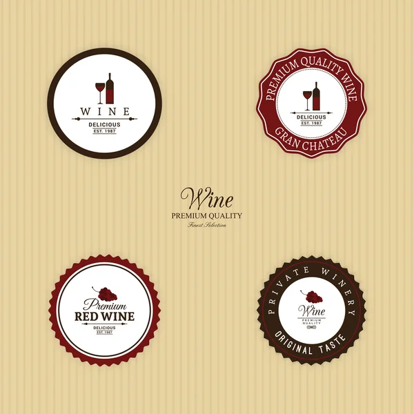 Deliciosas etiquetas de vino — Vector de stock