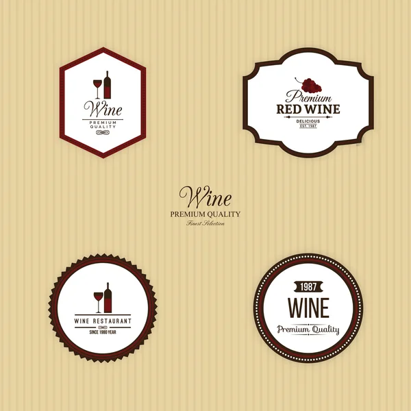 Delicious Wine Labels — Stock Vector