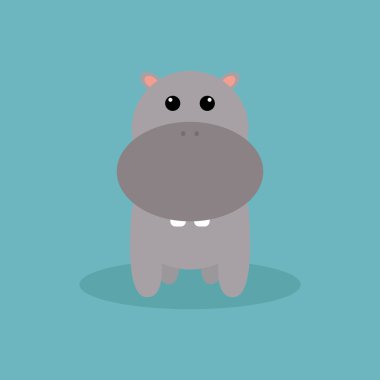 sevimli çizgi hipopotam