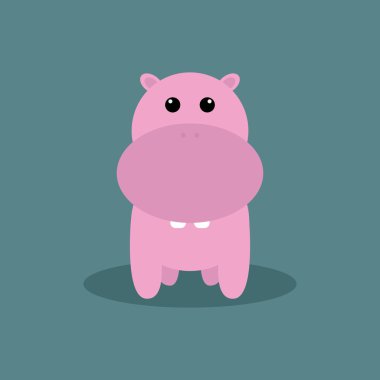 sevimli çizgi hipopotam