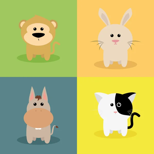 Animales de dibujos animados lindo — Vector de stock