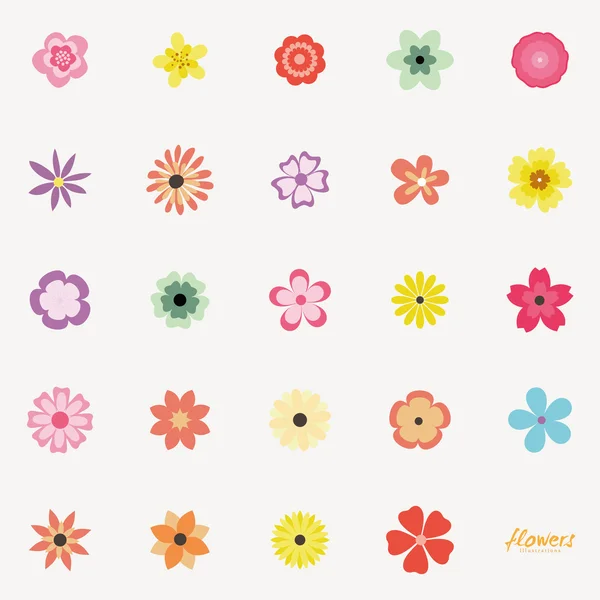 Abstract cute flowers — Stock Vector