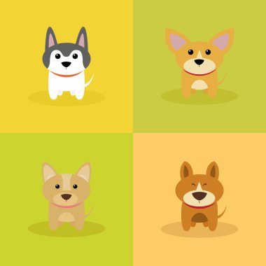 Tatlı çizgi film köpekleri.