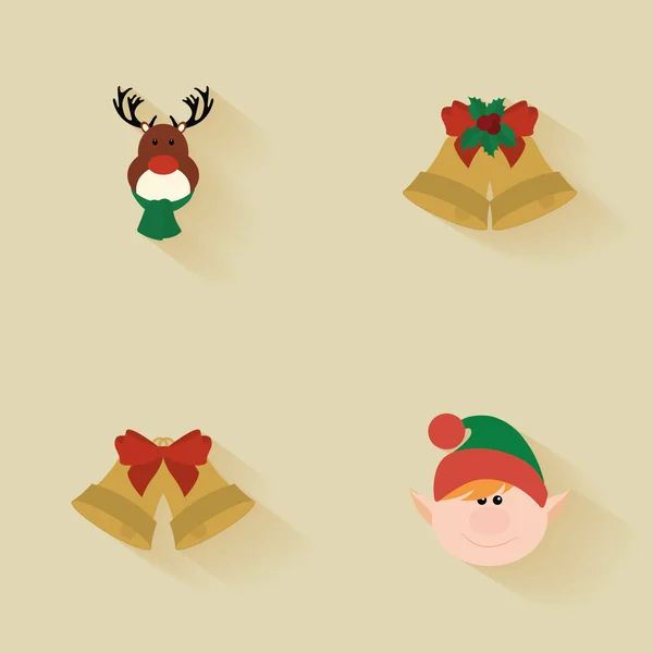 Desenhos animados objetos de Natal — Vetor de Stock