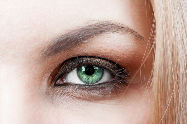 Female's green eye